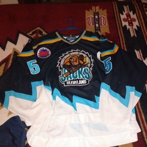 Vintage Bauer Cleveland Lumberjacks jersey Campbell 5